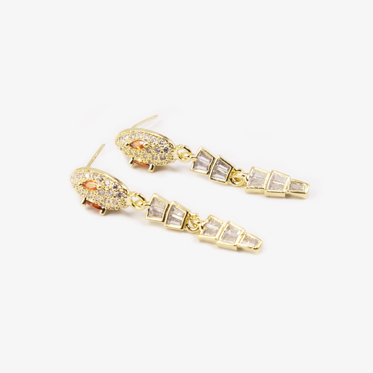 Designer model gold-plated snake brilliant zircon fashion earrings
